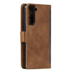 Housse Samsung Galaxy S21 5G Simili Cuir Bicolore Contours Renforcés